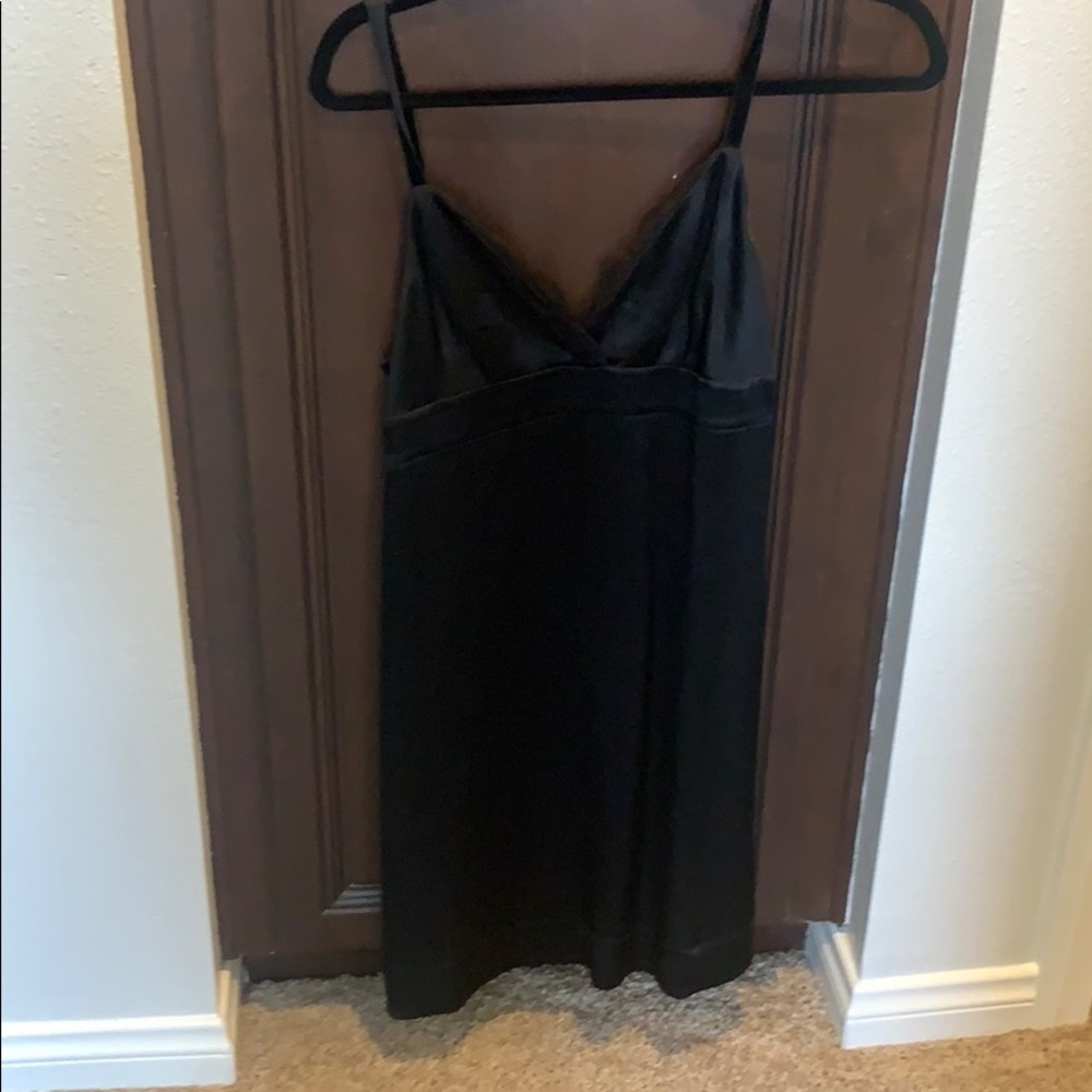 Black mini slip dress